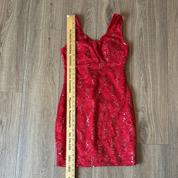 Ruby Rox Red Sequin Mini Dress - Picture 3 of 5